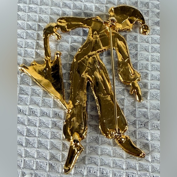 Colorful Vintage Enamel Clown Jester Brooch - Picture 7 of 7